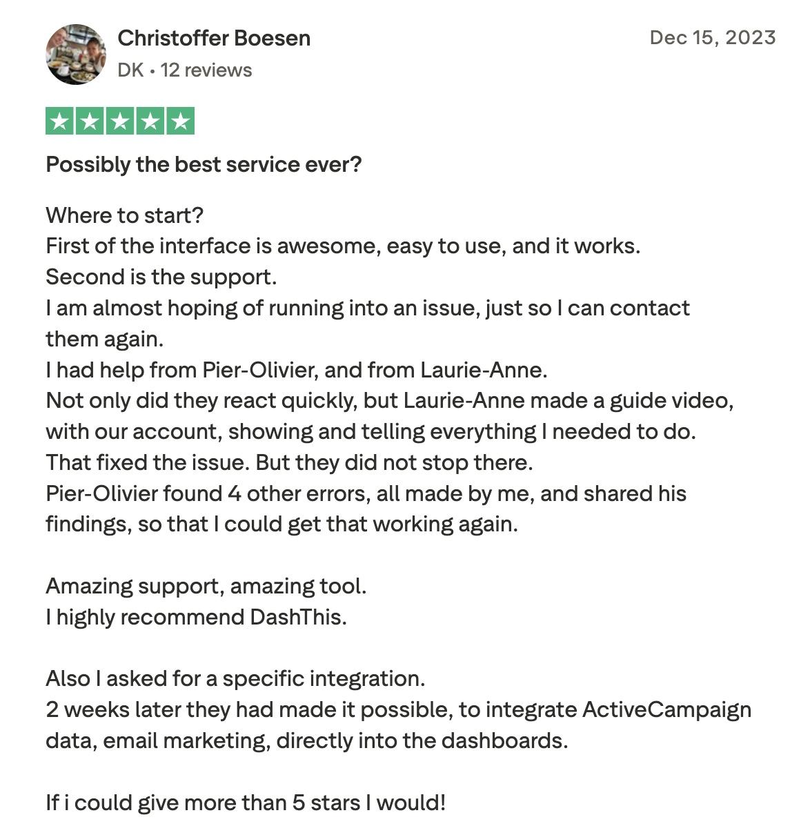 dashthis customer support