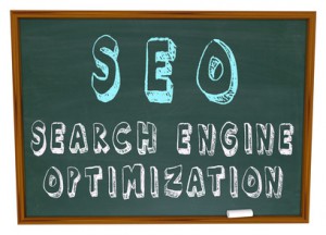 SEO Optimisation des moteurs de recherche - Des mots sur un tableau noir