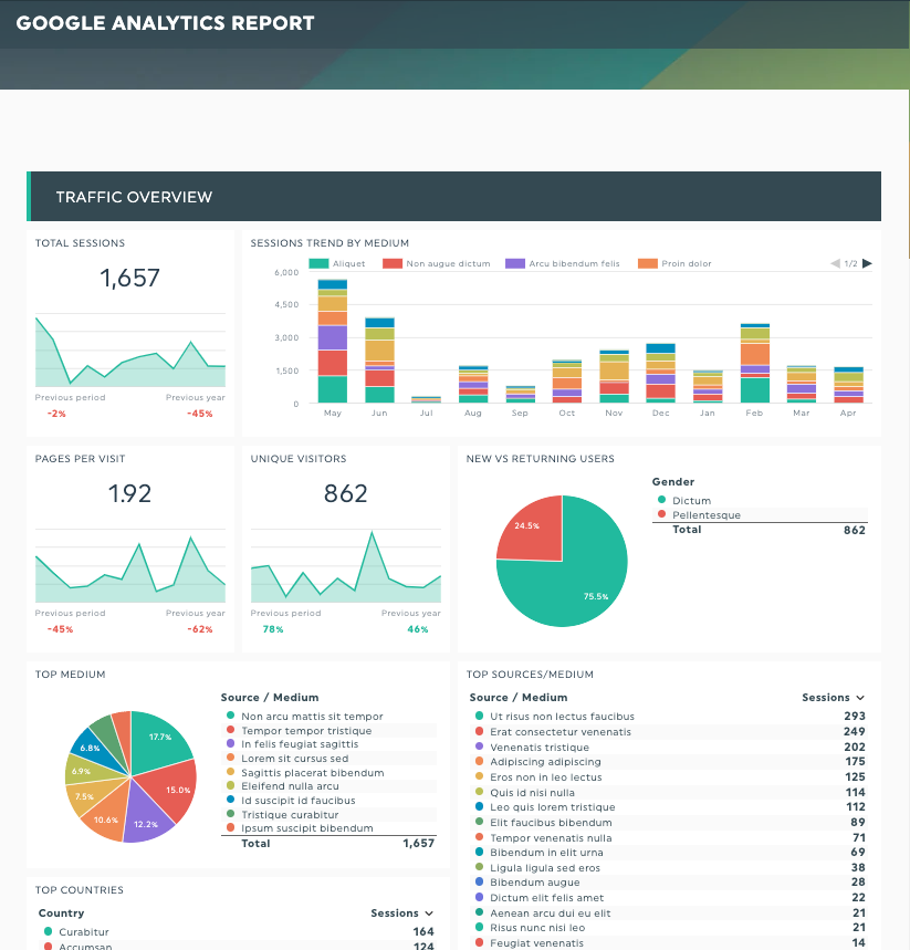 google analytics report